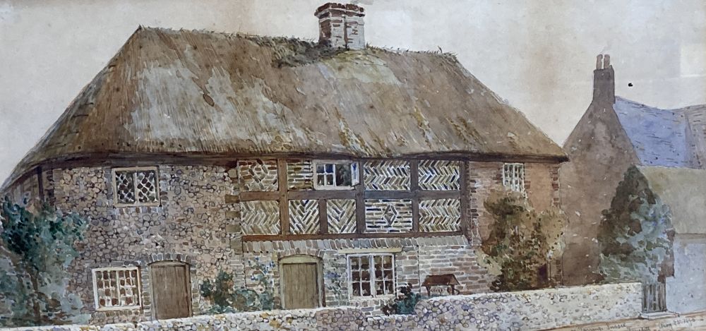 George Truefitt, watercolour, Near Tarring, Sussex, signed and dated 1890, 22 x 45cm